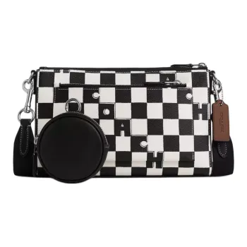 COACH Holden Coated Canvas Shoulder Bag Crossbody Bag Medium Size Women's Black