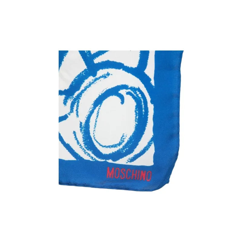 MOSCHINO Teddy-Bear-print Silk Scarf-1