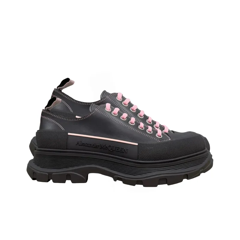 Alexander McQueen Tread Slick Low Lace Up Black Pink-2