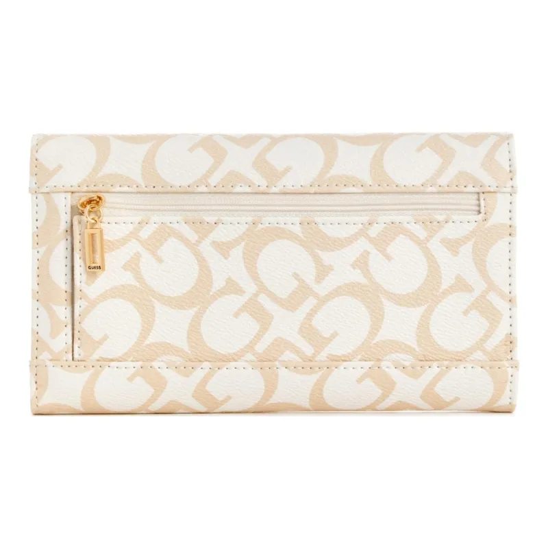 GUESS Coated Canvas Clutch Women's Ecru-1