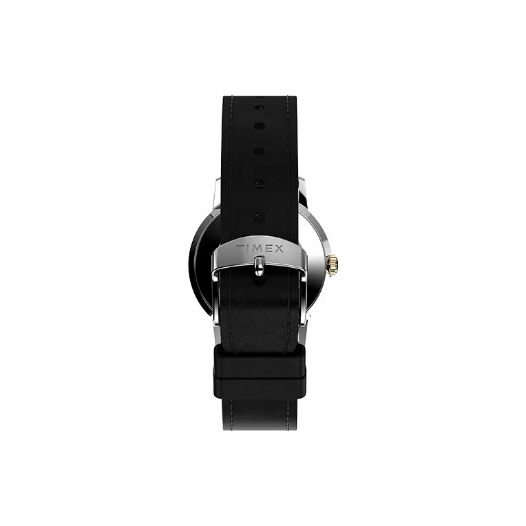 TIMEX Wrist Watch Manual Mechanical Movement Leather Strap 34mm Silver Dial Women's Watch TW2V44700-2