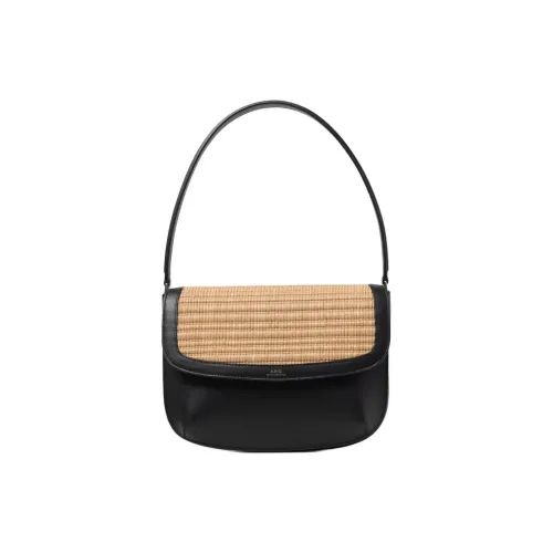 A.P.C Raffia Leather One Shoulder Handbags Women's Natural