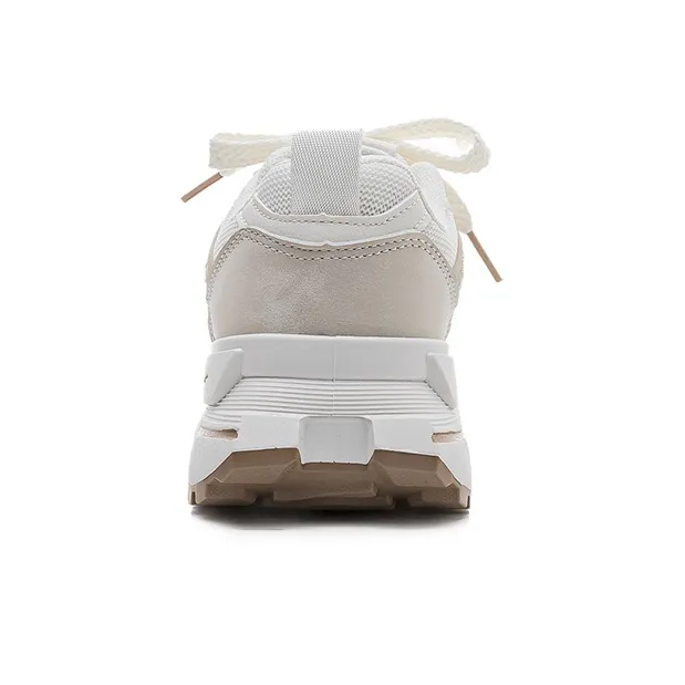 Warrior Cortez Shoes Casual Shoes Wear-Resistant Lightweight Height Increasing Low-Top Chunky Sneakers Women's Khaki-4