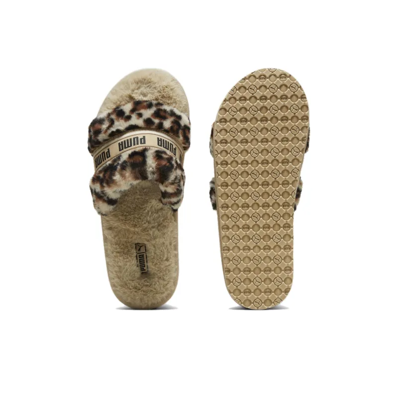 Puma Women's Fluff Slide 'I Am The Drama - Putty Leopard'-3