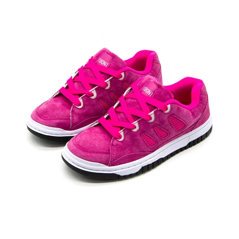 YIBONI Coverage Anti Slip And Wear Resistant Low Top Skateboard Shoes Unisex Rose Red-1