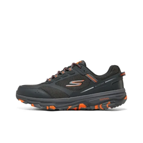 Skechers Cushioning Rebound Low Top Running Shoes Men's Gray Orange