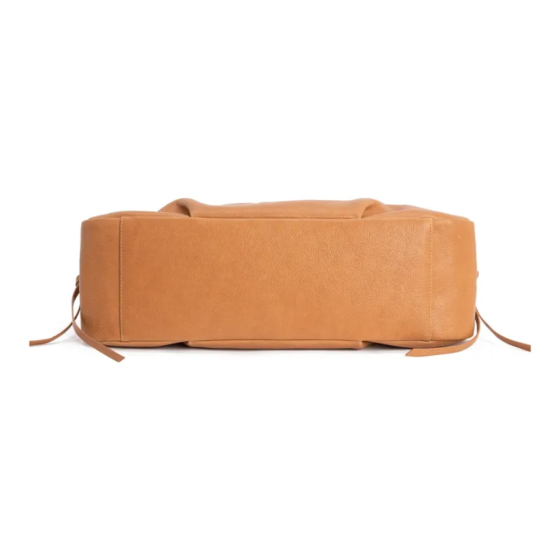 Clos Vegetable Tanned Cow Leather Handbag Large Size Women's Green/Apricot/Black-10