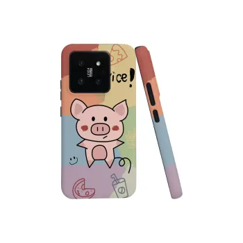 Keshami PC Material Fully Enclosed Impact Resistant Matte Graffiti Piglet Phone Cases Suitable For Xiaomi 14/14pro