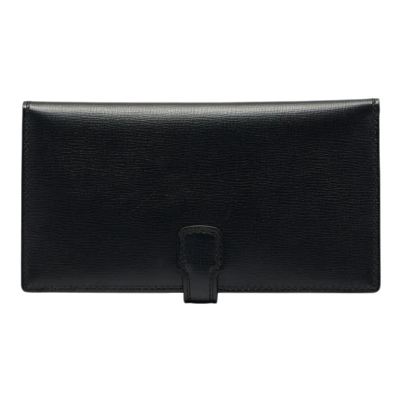 Delvau Opera Calf Grain Calfskin Wallet Women's Black-2