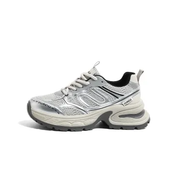 HUANQIU Anti-Slip Wear-Resistant Breathable Height Increasing Low-Top Chunky Sneakers Women's