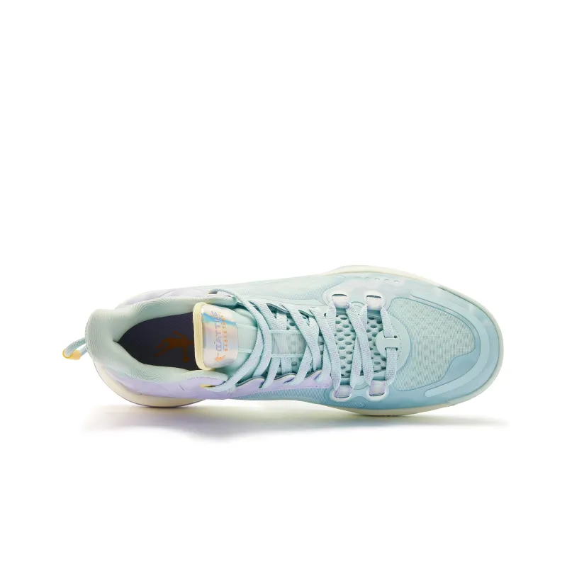 QIAODAN Dawn Basketball Shoes Men Low Top Pink Mist Blue Steam Purple-3