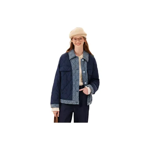 Asuka and new sake Puffer Jackets Women's Navy Blue