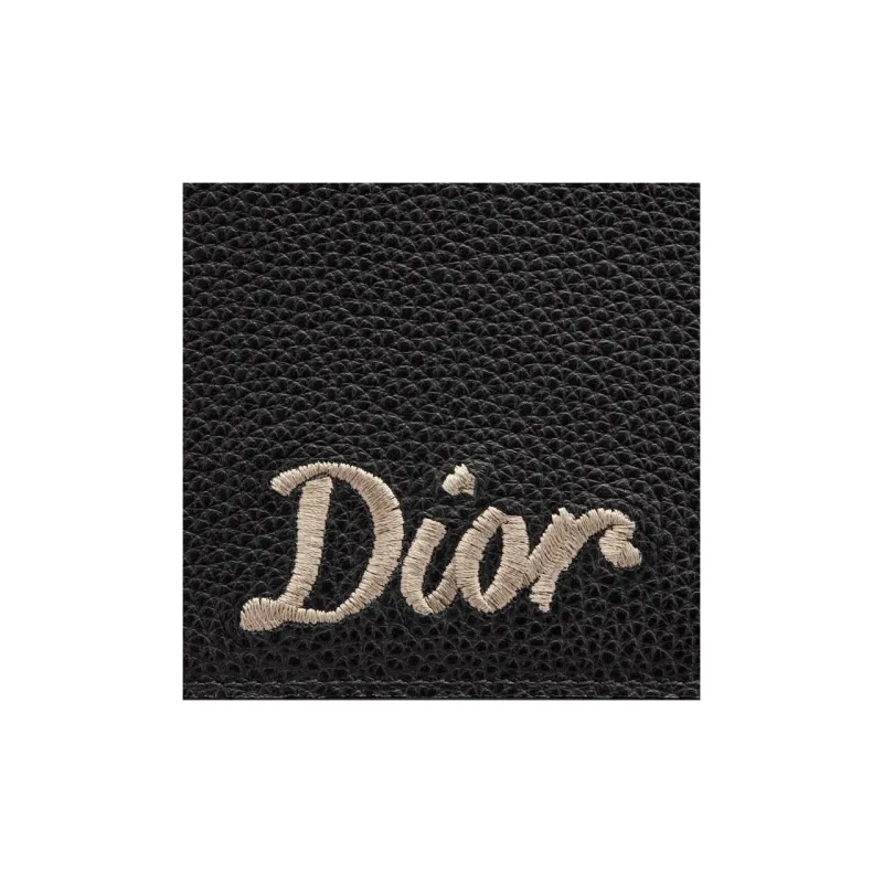 DIOR Cow Leather Card Holder, Wallet Men's Black-3