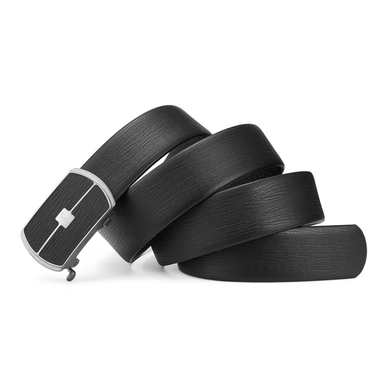 ROBERTA DI CAMERINO Stainless Steel Buckle With Top Grain Cow Leather Belts Men's Black 3.7CM-1