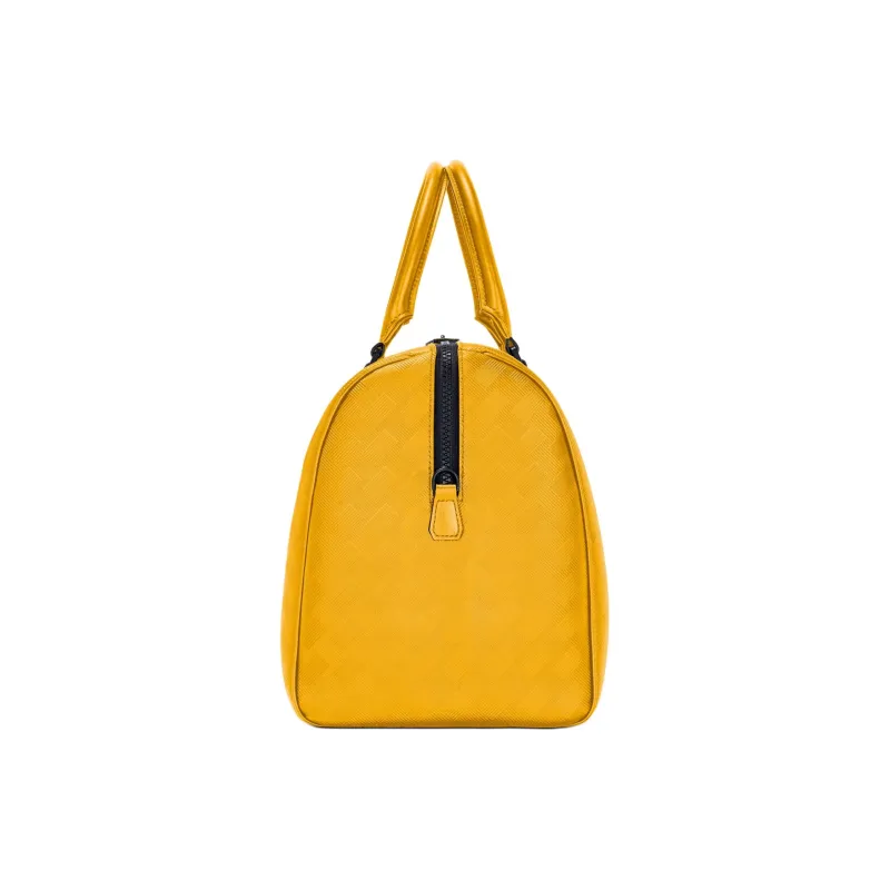 MONTBLANC Cow Leather Mailbox Bag One Shoulder Crossbody Portable Travel Bag Large Size Men's Warm Ginger Yellow-2
