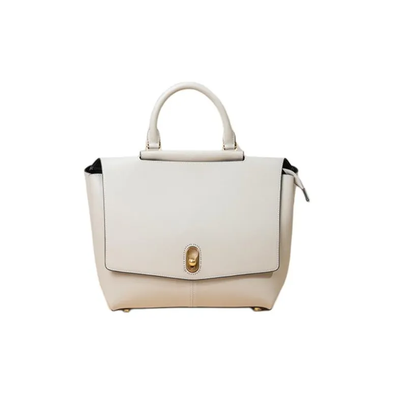 TOUCH MISS Cow Leather Tote Bag Shopping Bag Shoulder Bag Crossbody Bag Handbag Large Size Women's Gray White-1