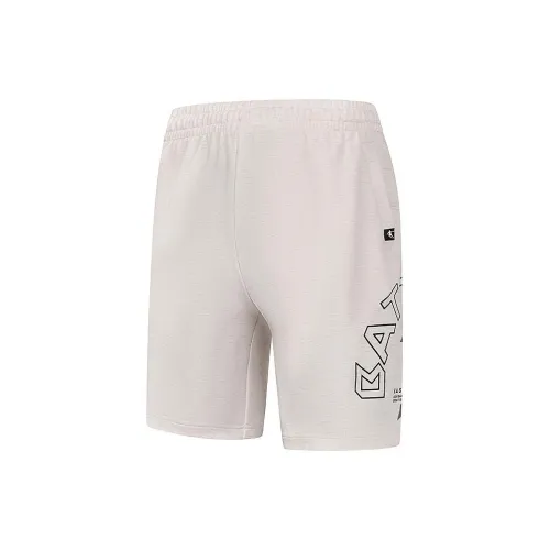 QIAODAN Casual Shorts Men Ancient Porcelain White Flower Yarn