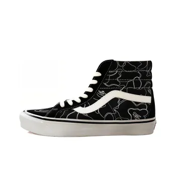 Vans x A BATHING APE SS23 LINE CAMO Series SK8-Hi High-Top Skateboard Shoes Women's Black
