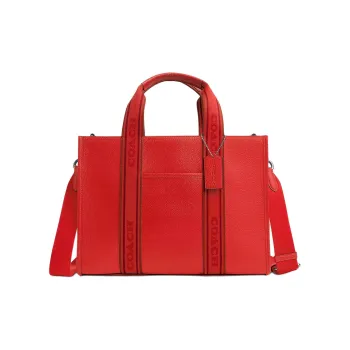 COACH Smith Pebbled Leather Tote Bag Shopping Bag Shoulder Bag Handbag Large Size Women's Miami Red