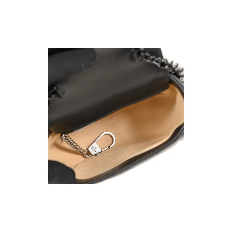 GUCCI GG Marmont Leather Fanny Pack Women's Black-9