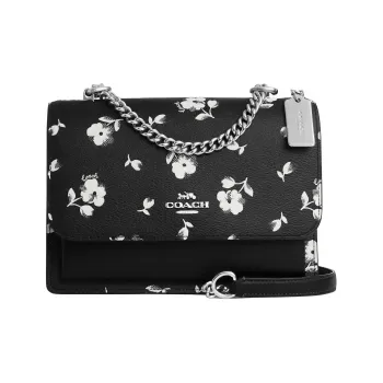 COACH PVC With Skin Shoulder Bag, Crossbody Bag Trumpets Women's Black White