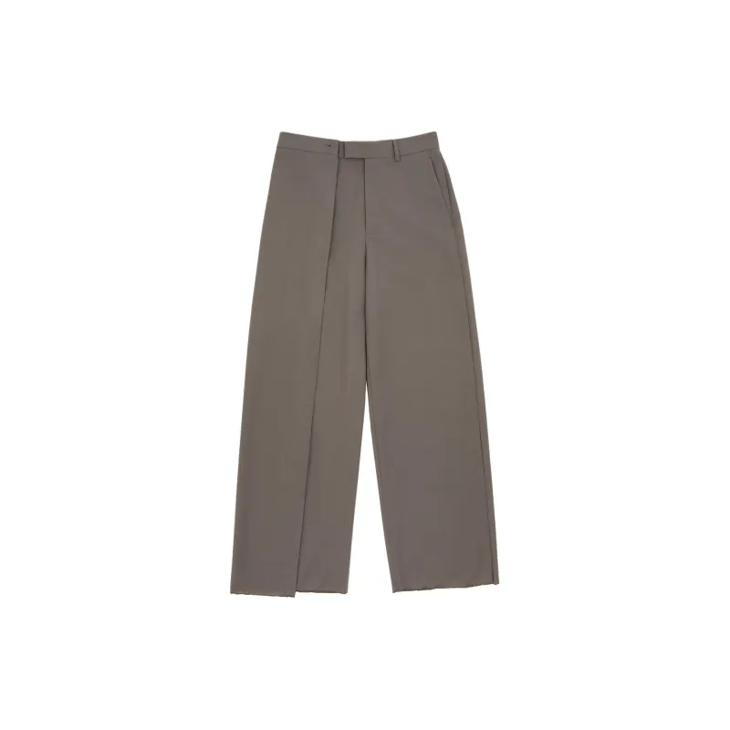 MM6 Maison Margiela Tailoring Wool Canvas Trousers Casual Pants Women's Khaki-1