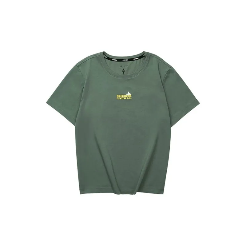 Skechers Drop Shoulder Sleeve T Shirt Women's Agave Green-1