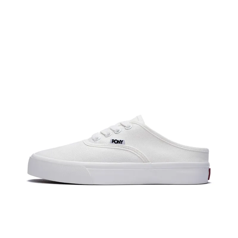 PONY Anti Slip And Wear Resistant Breathable Low Top Canvas Shoes Women's White-0