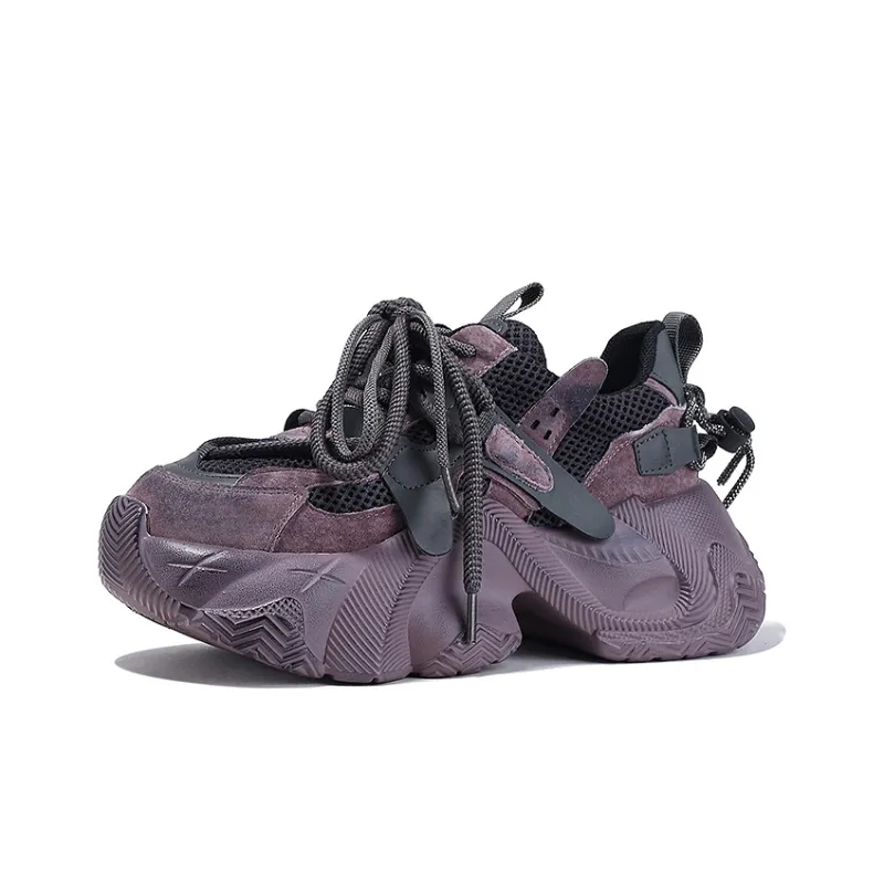 BELLALILY Anti-Slip And Wear-Resistant Breathable Low-Top Chunky Sneakers Women's-0