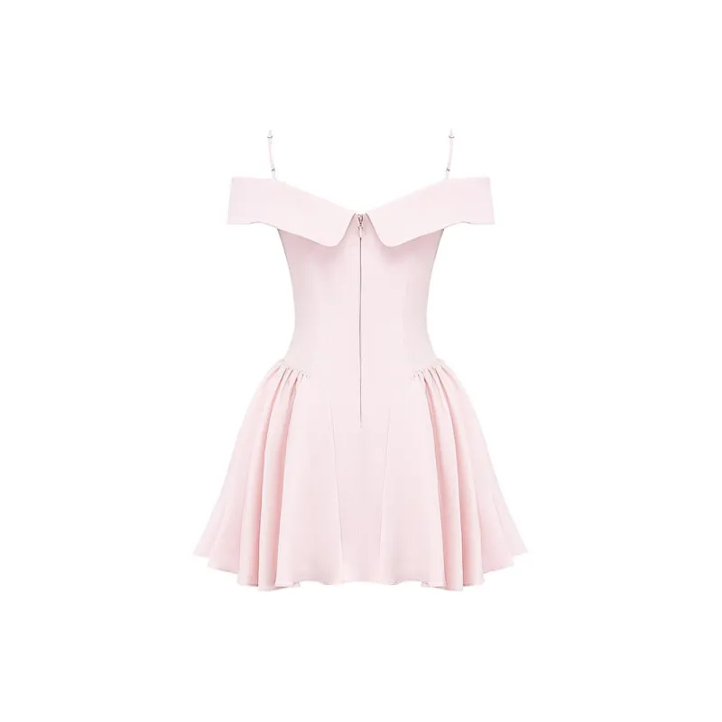 HOUSE OF CB ELIDA Short Sleeved Dress Women's Ballet Pink-10