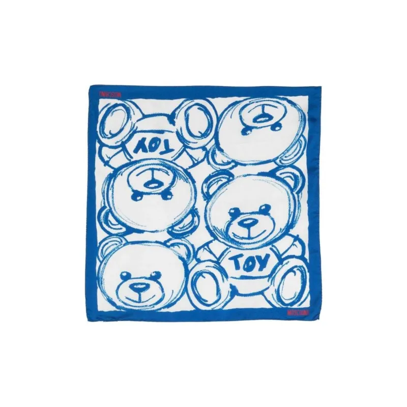 MOSCHINO Teddy-Bear-print Silk Scarf-0