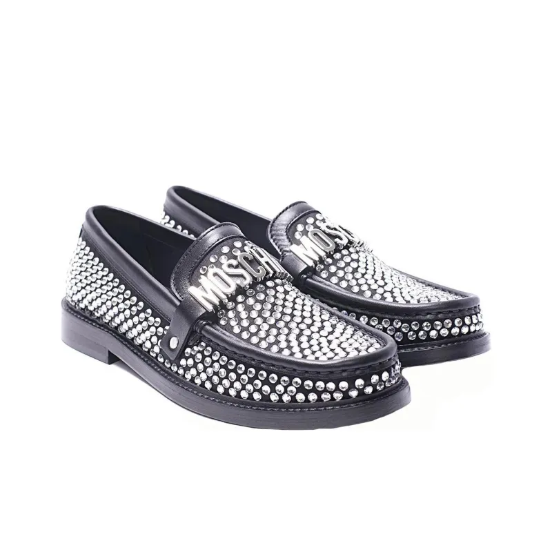MOSCHINO Embellished Round-Toe Loafers Women's-2