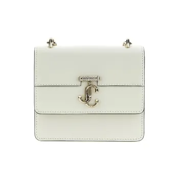 Jimmy Choo Avenue Leather Shoulder Bag Mini Women's White