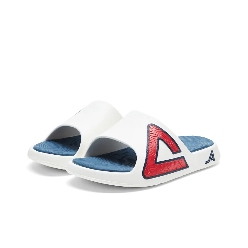 PEAK Slide Slippers Women's Beige White Navy Blue-2