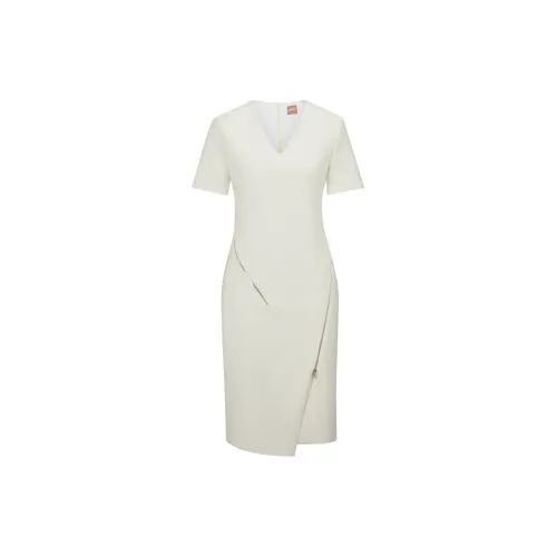 HUGO BOSS Short-Sleeved Dresses Women's White