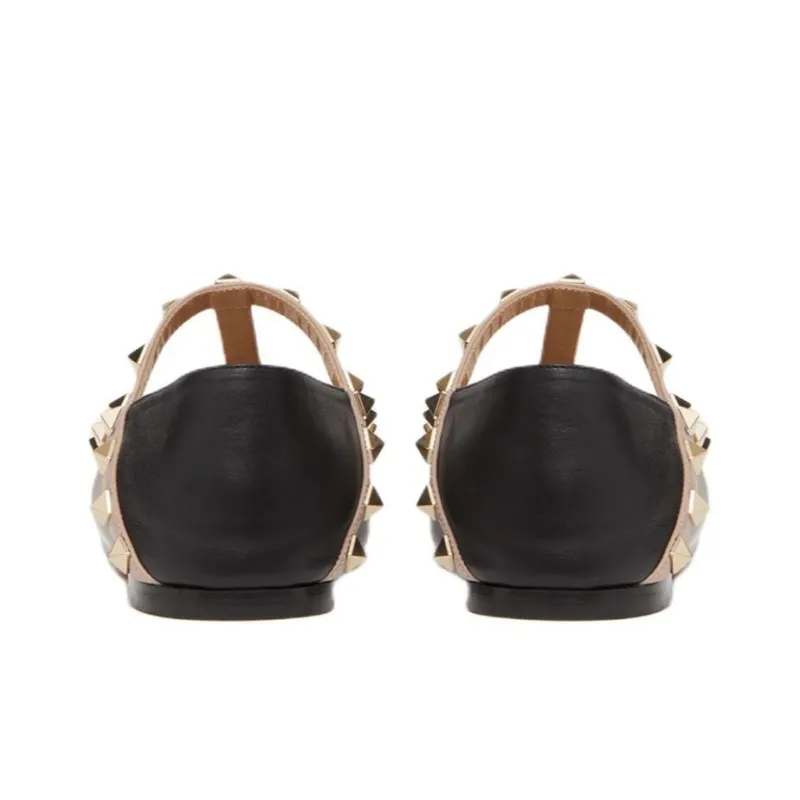 Valentino Rockstud Casual Single Shoes 0.5cm Women's Black-4