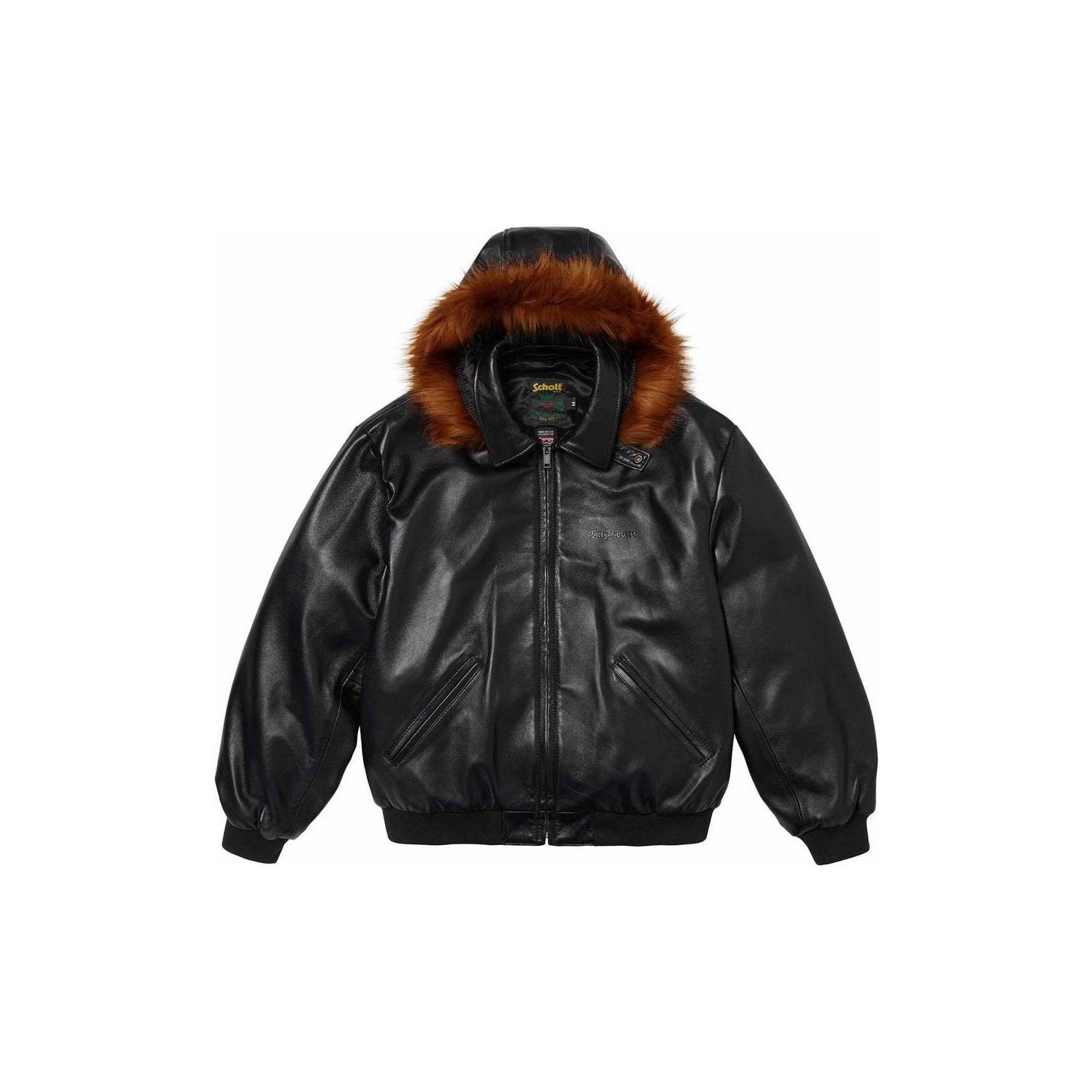ジャケット・アウター Supreme Schott Hooded Leather Bomber S Supreme®/Schott® Hooded Leather Bomber Jacket – Supreme