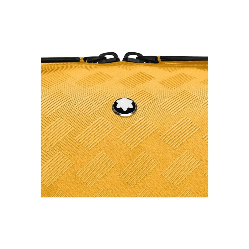 MONTBLANC Cow Leather Mailbox Bag One Shoulder Crossbody Portable Travel Bag Large Size Men's Warm Ginger Yellow-5