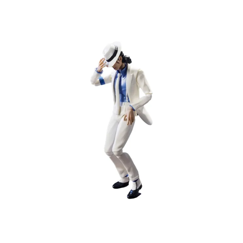BANDAI SHF Michael Jackson 'Crime Master' 'Moonwalk' Action Figure 14cm With Base Scale Figures-1