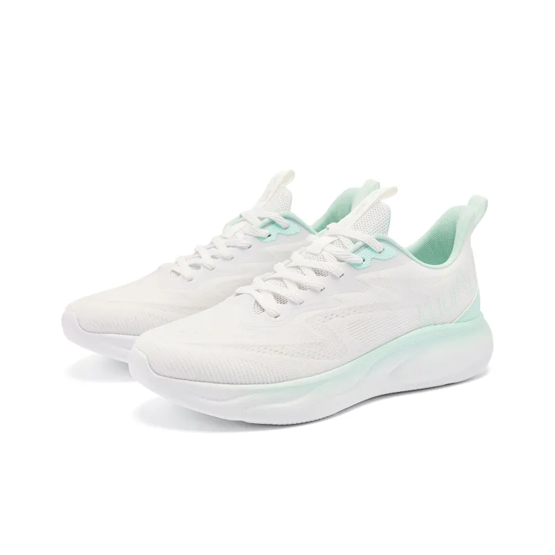 QIAODAN Yuebu 2.0 Cushioned Wear Resistant Breathable Lightweight Low Top Q COZY SOFT Running Shoes Men's White Green-3