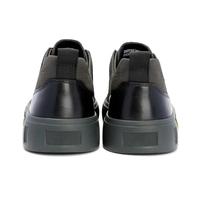 Satchi Cushioned Wear Resistant Breathable Height Increasing Low Top Skateboard Shoes Men's Black 3CM-4