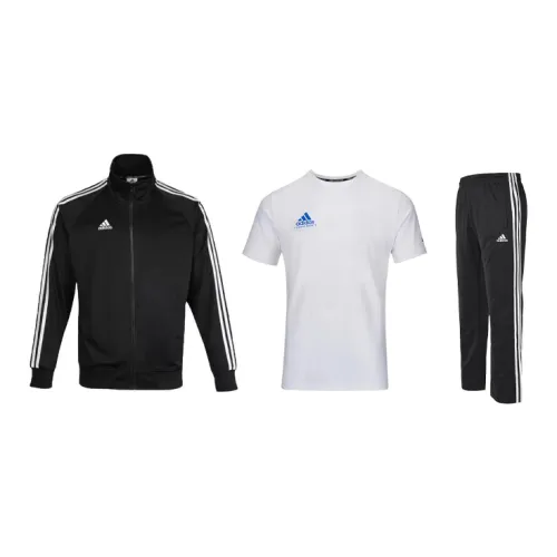 Adidas Casual Sportswear Men Black+White+Black 3-Piece Set