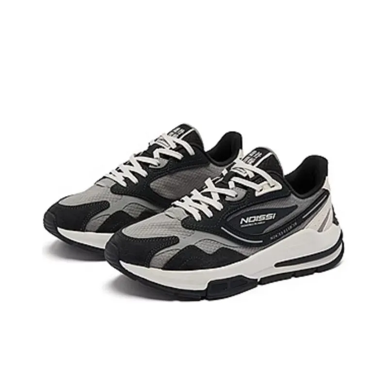 QIAODAN Vertical And Horizontal V Cushioning Wear Resistant Low Top Casual Shoes Women's Black Gray Color-3