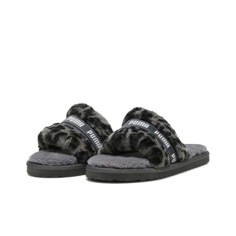 Puma Women's Fluff Slide 'I Am The Drama - Grey Leopard'-2
