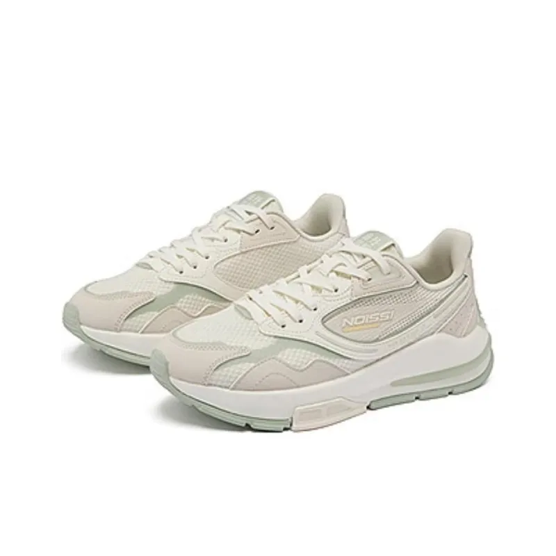 QIAODAN Vertical And Horizontal V Cushioned Wear Resistant Slip Resistant Low Top Casual Shoes Women's Gray Green-3