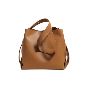 TOUCH MISS Cow Leather Crossbody Bag Shoulder Bag Large Size Women's Brown