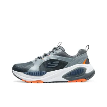 Skechers Cushioning Wear Resistant Rebound Low Top Casual Running Shoes Men's Gray