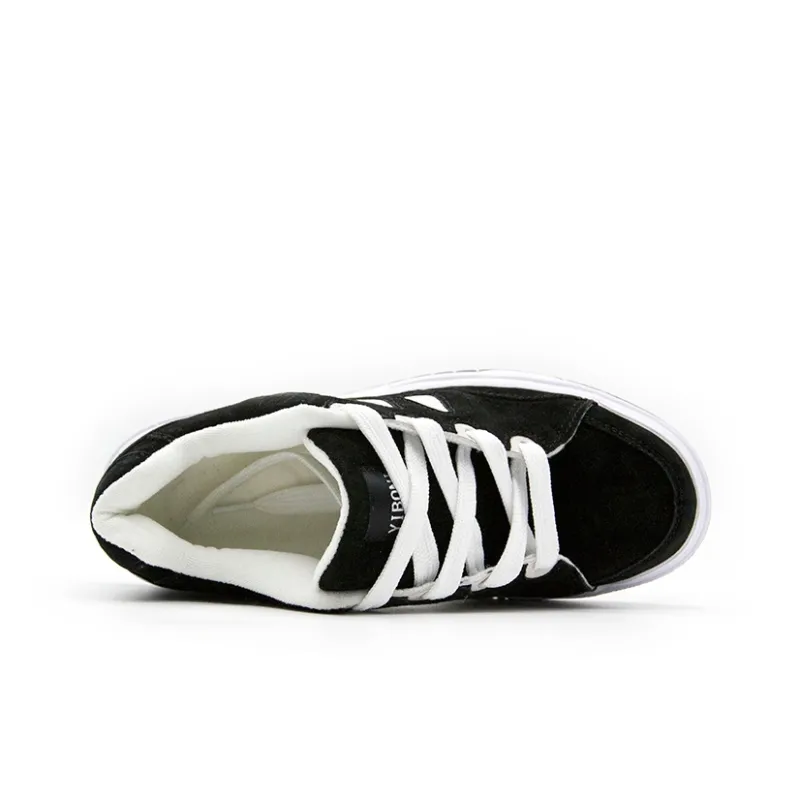 YIBONI Puffy Shoes Coverage Low Top Skateboard Shoes Unisex Black-3