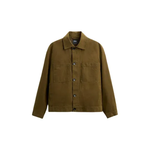 ZARA Jackets Men Yellow Green