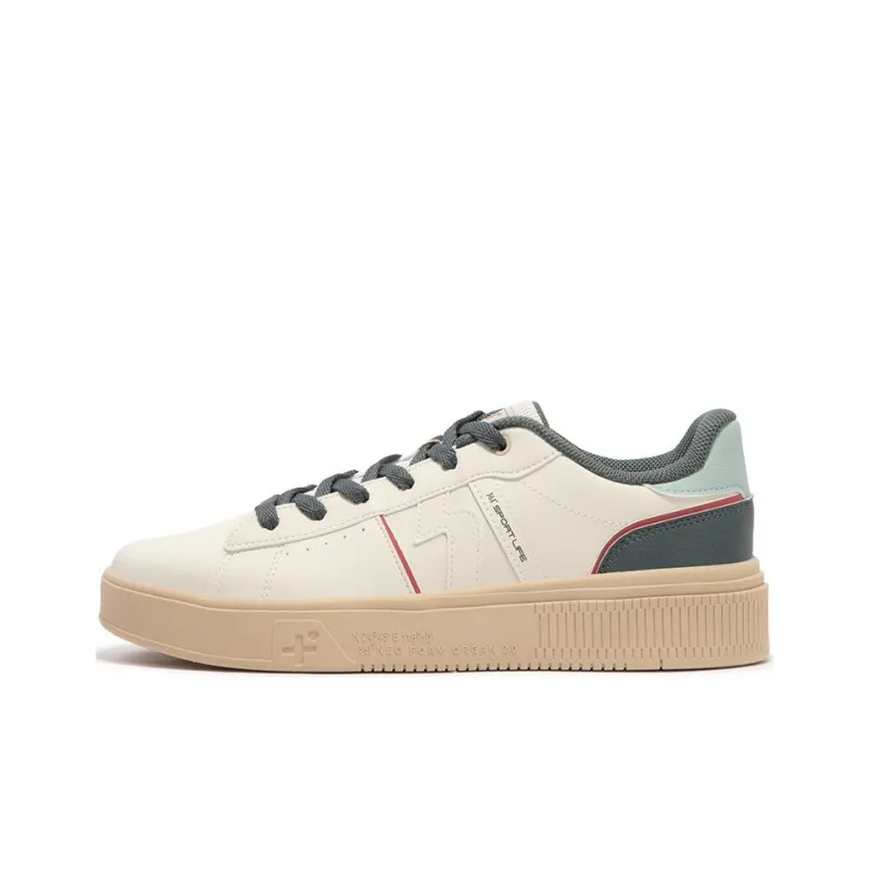 361° Slip-Resistant Cushioning Abrasion-Resistant Low-Top Skateboard Shoes Men's Beige Gray-0